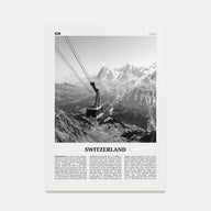 Switzerland Travel B&W Poster