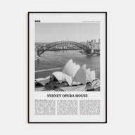 Sydney Opera House Travel B&W Poster