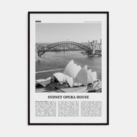 Sydney Opera House Travel B&W Poster