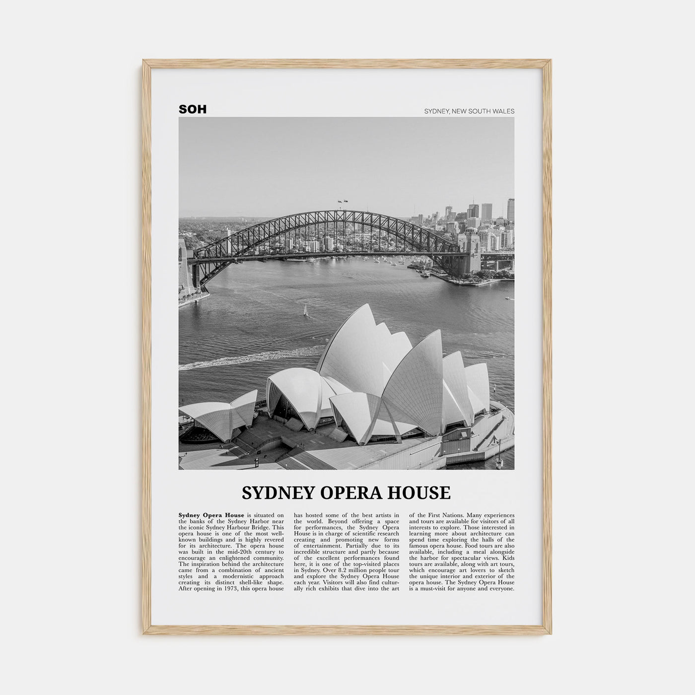 Sydney Opera House Travel B&W Poster