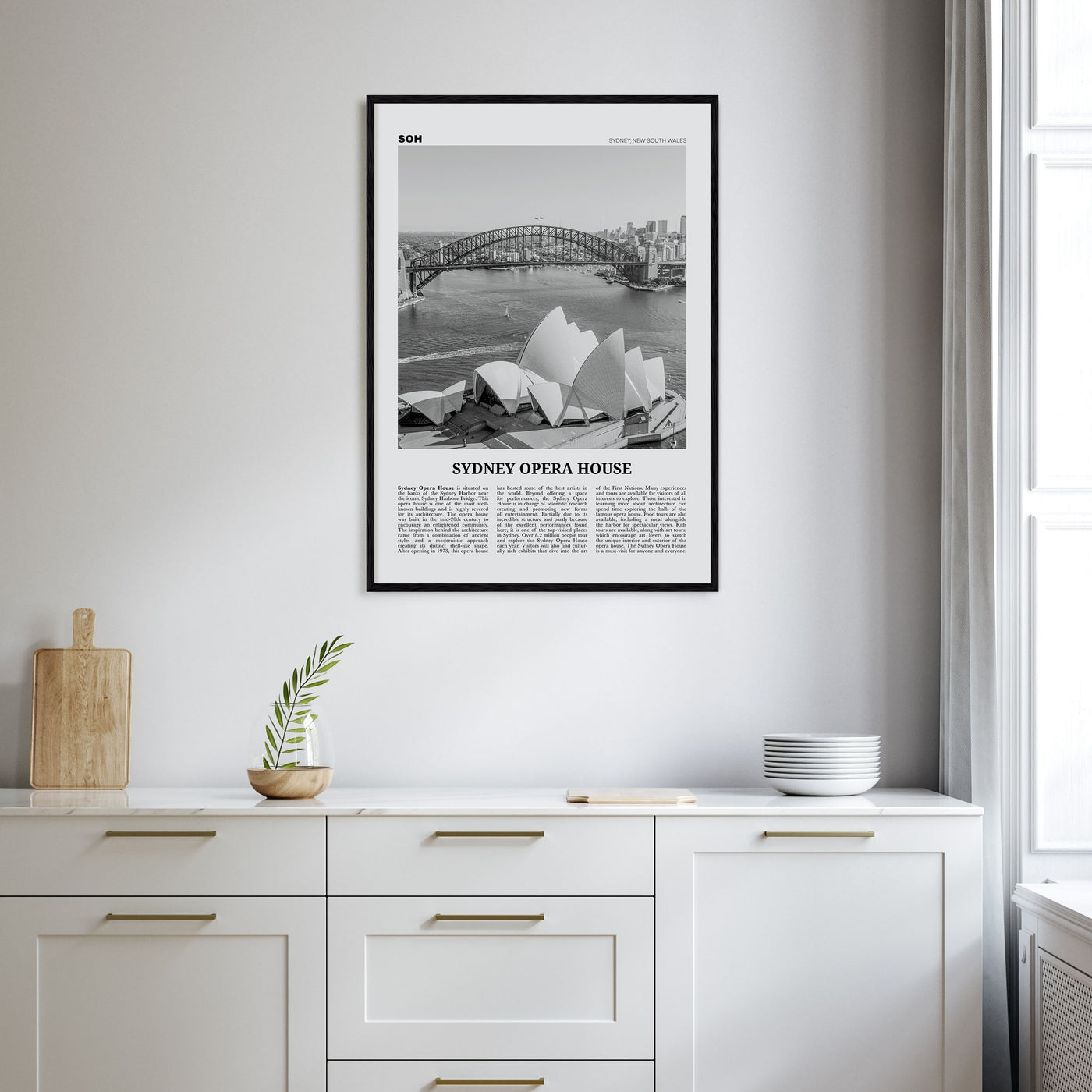 Sydney Opera House Travel B&W Poster