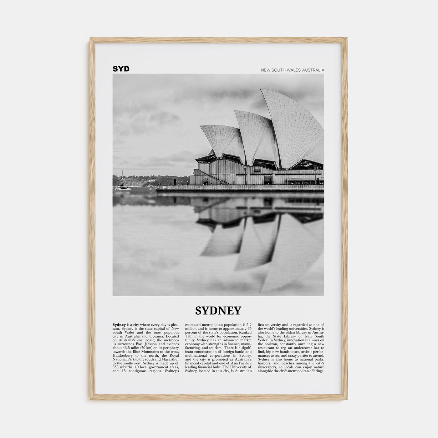 Sydney Travel B&W No 1 Poster
