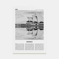 Sydney Travel B&W No 1 Poster