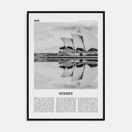 Sydney Travel B&W No 1 Poster
