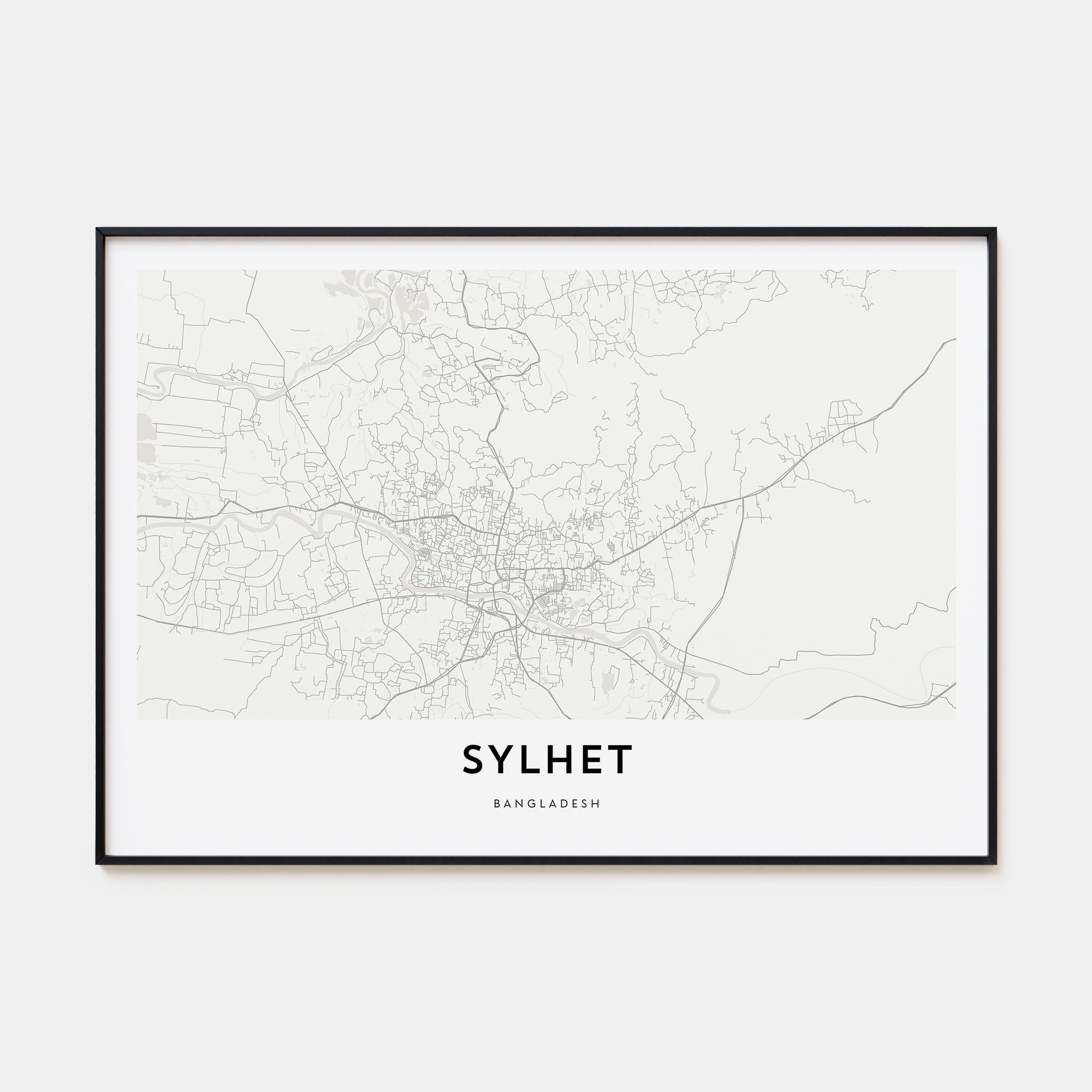 Sylhet Map Landscape Poster