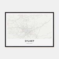 Sylhet Map Landscape Poster