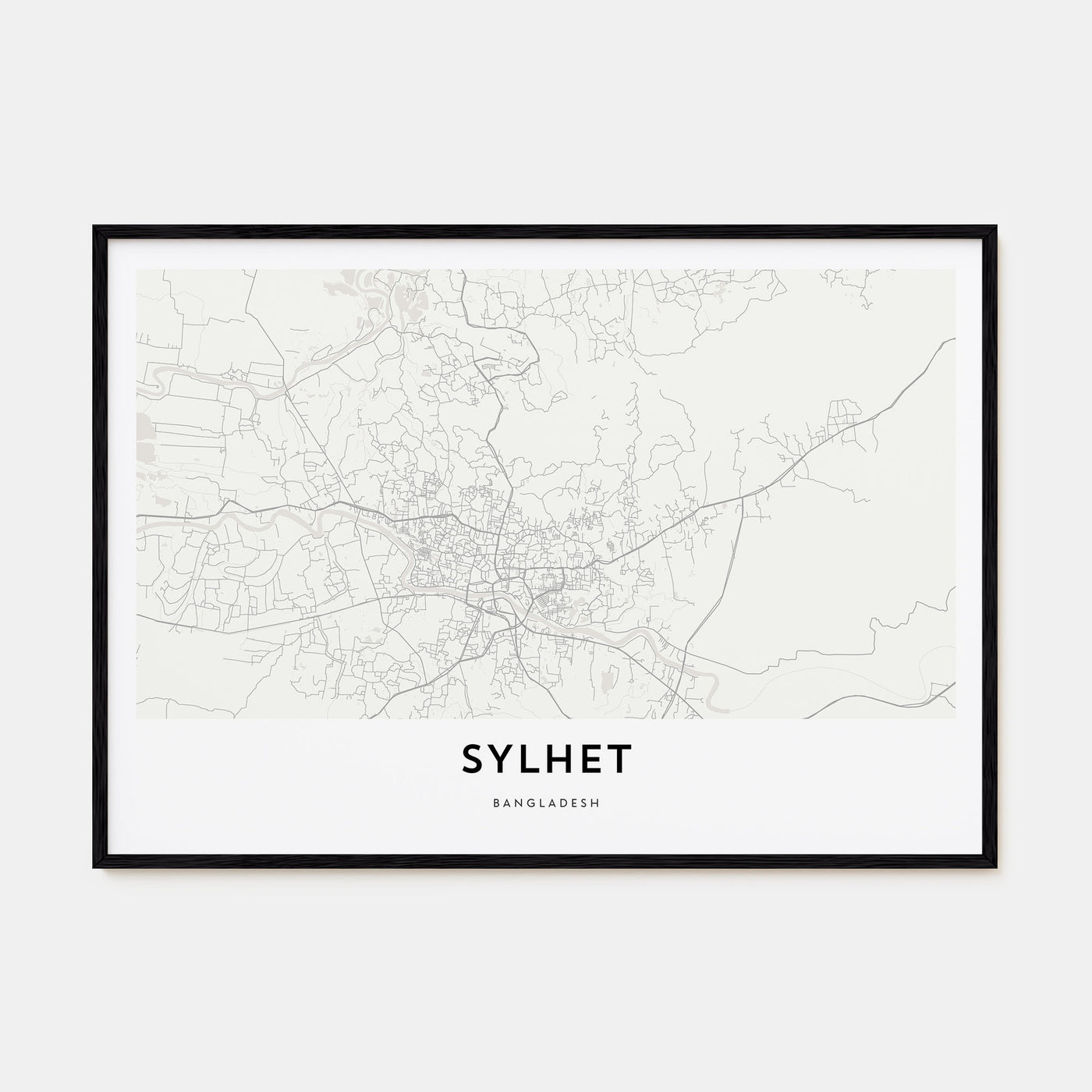 Sylhet Map Landscape Poster