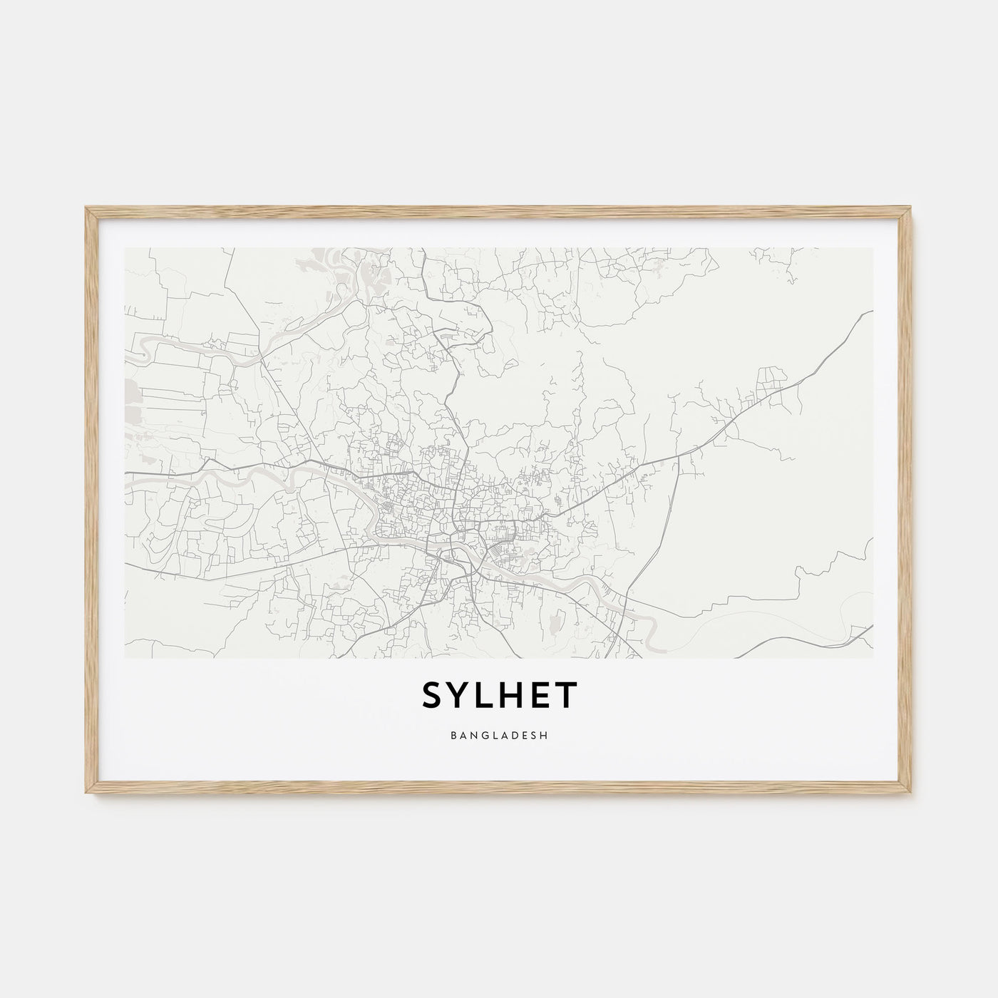 Sylhet Map Landscape Poster