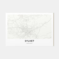 Sylhet Map Landscape Poster