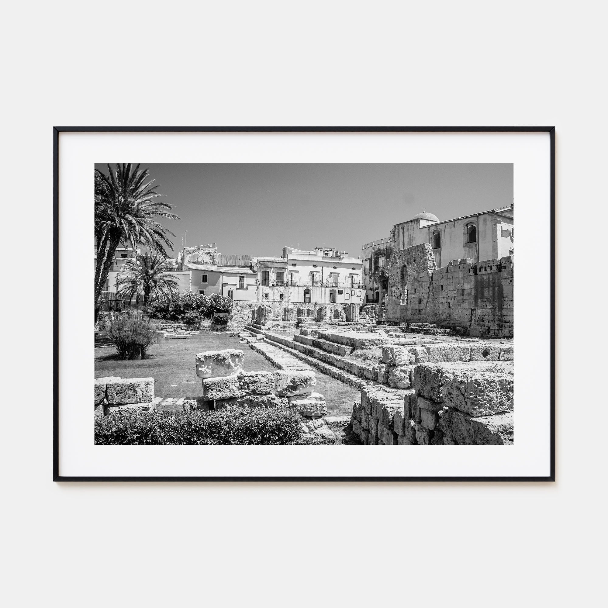 Syracuse, Italy Landscape B&W Poster