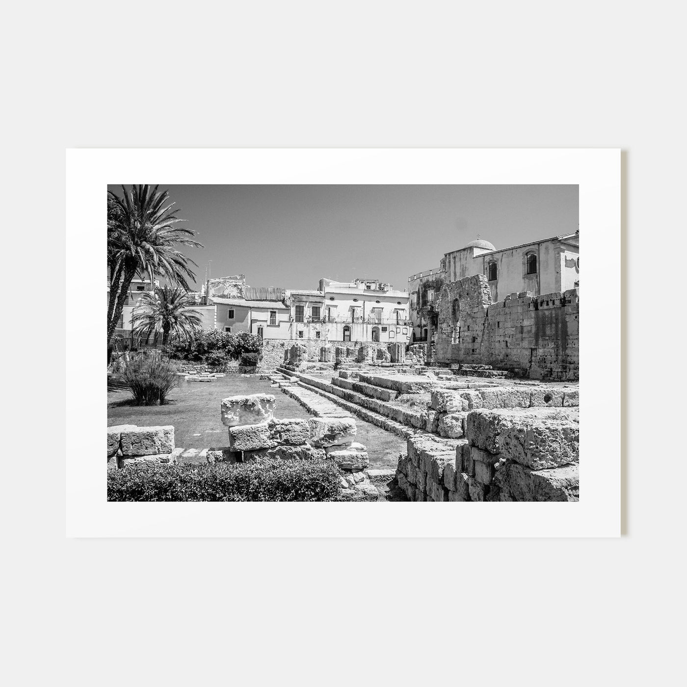 Syracuse, Italy Landscape B&W Poster