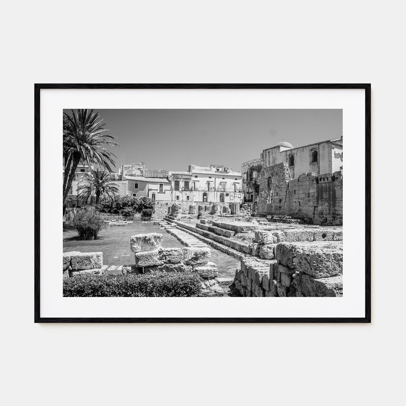 Syracuse, Italy Landscape B&W Poster