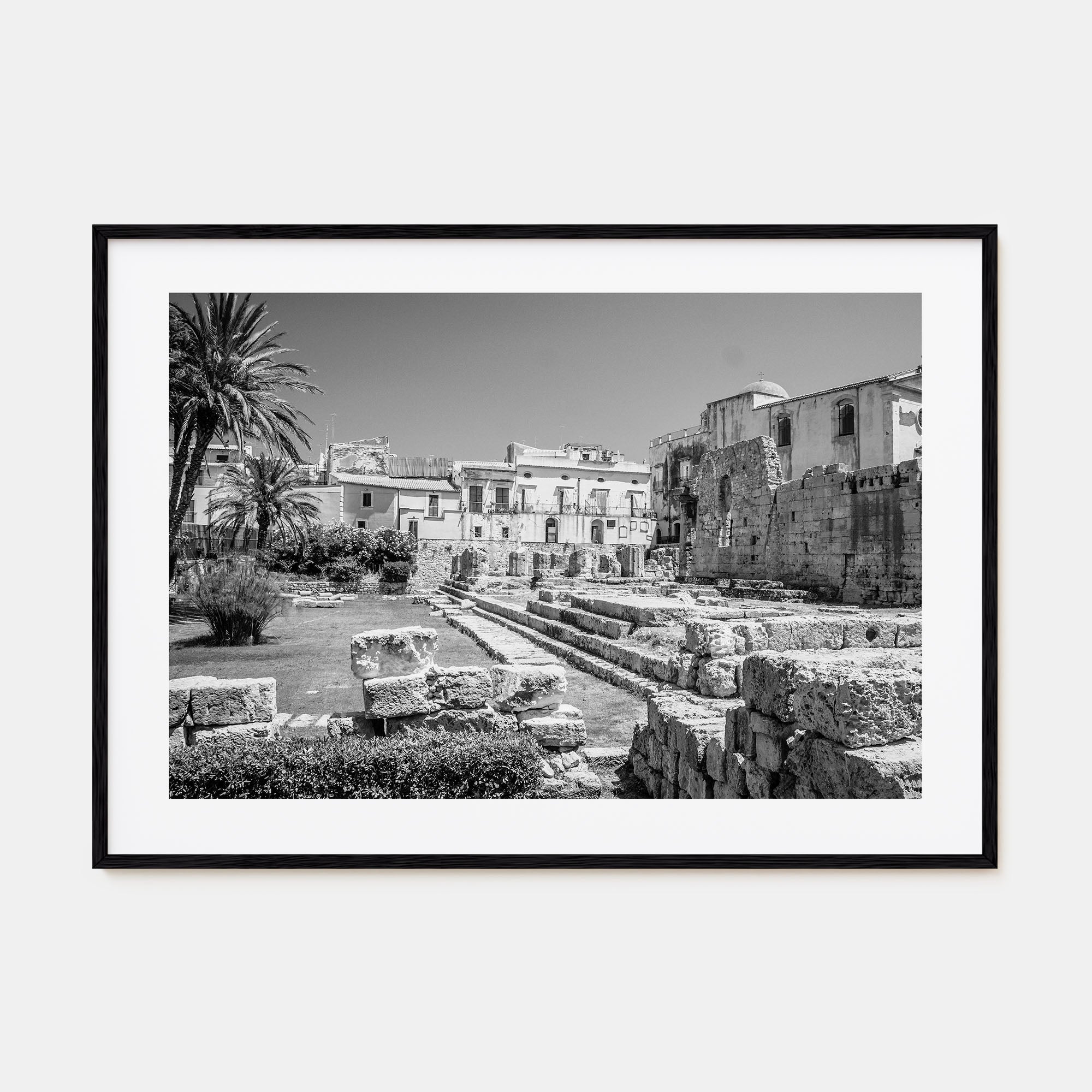 Syracuse, Italy Landscape B&W Poster