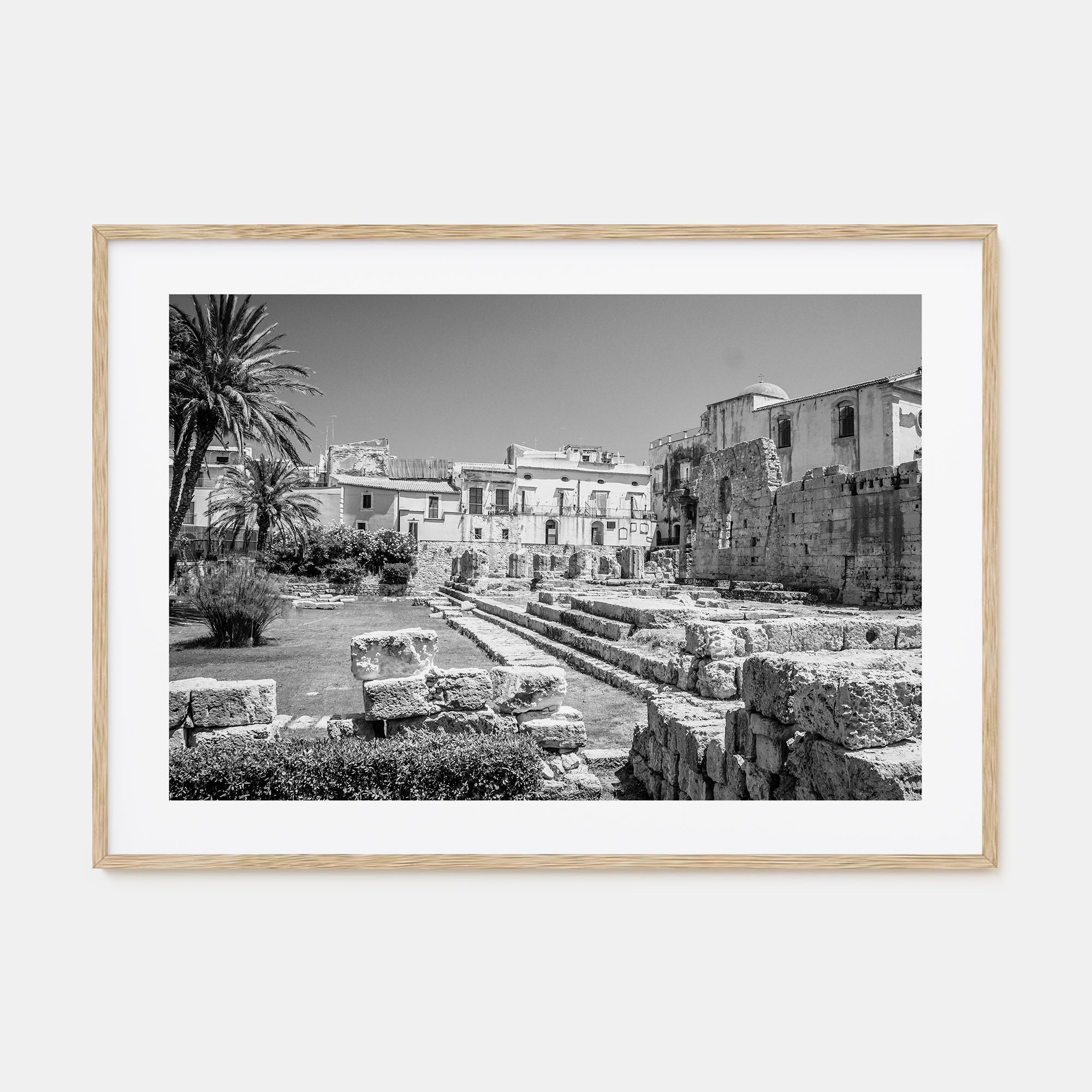 Syracuse, Italy Landscape B&W Poster