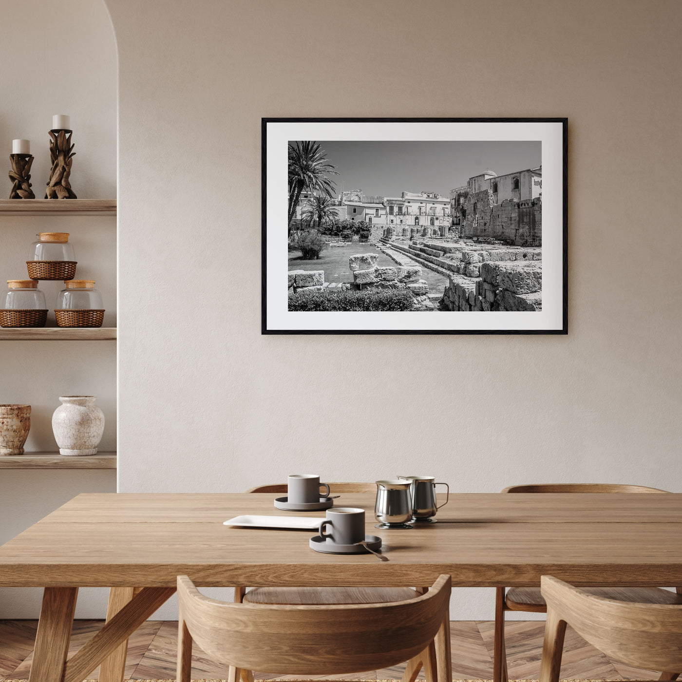 Syracuse, Italy Landscape B&W Poster