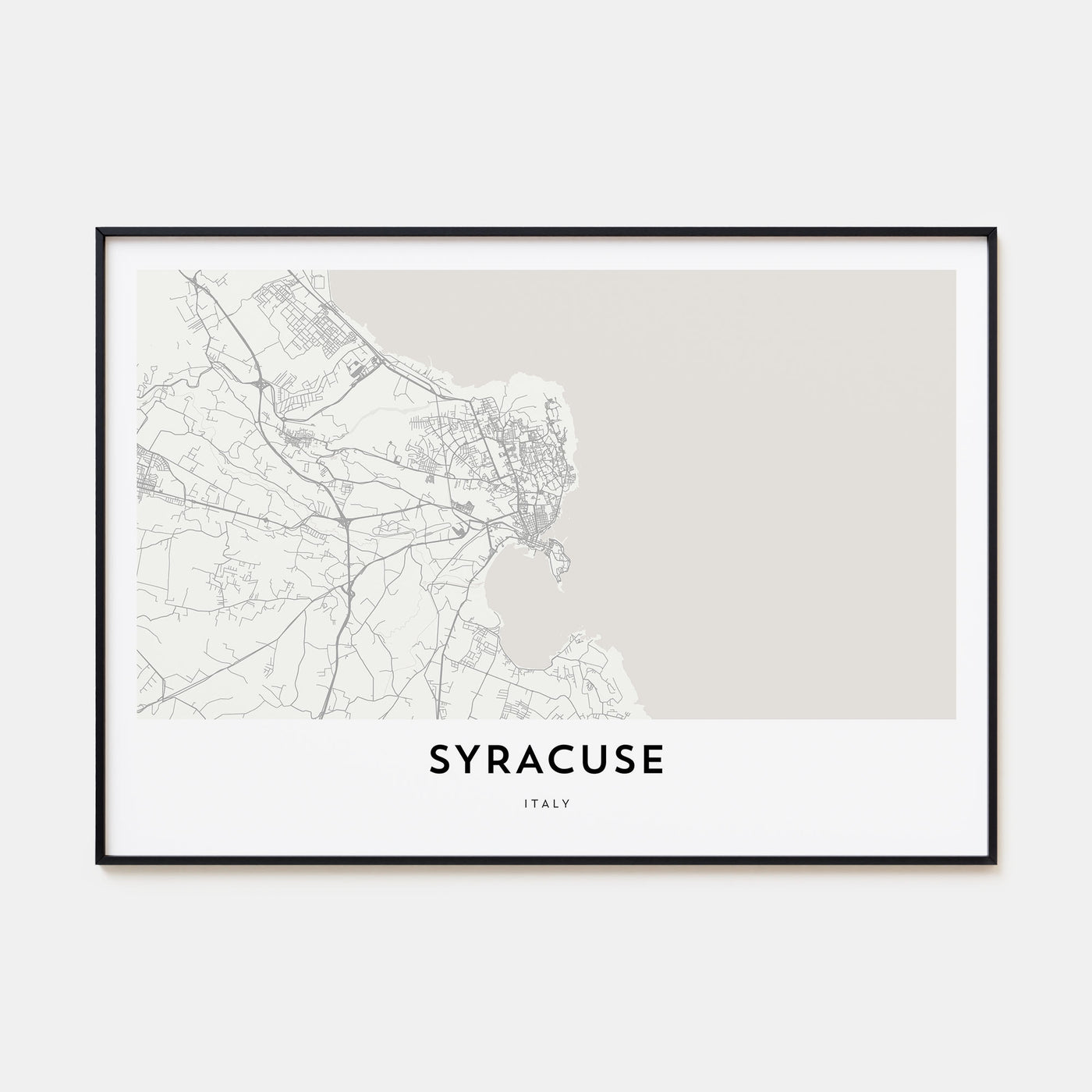 Syracuse, Italy Map Landscape Poster