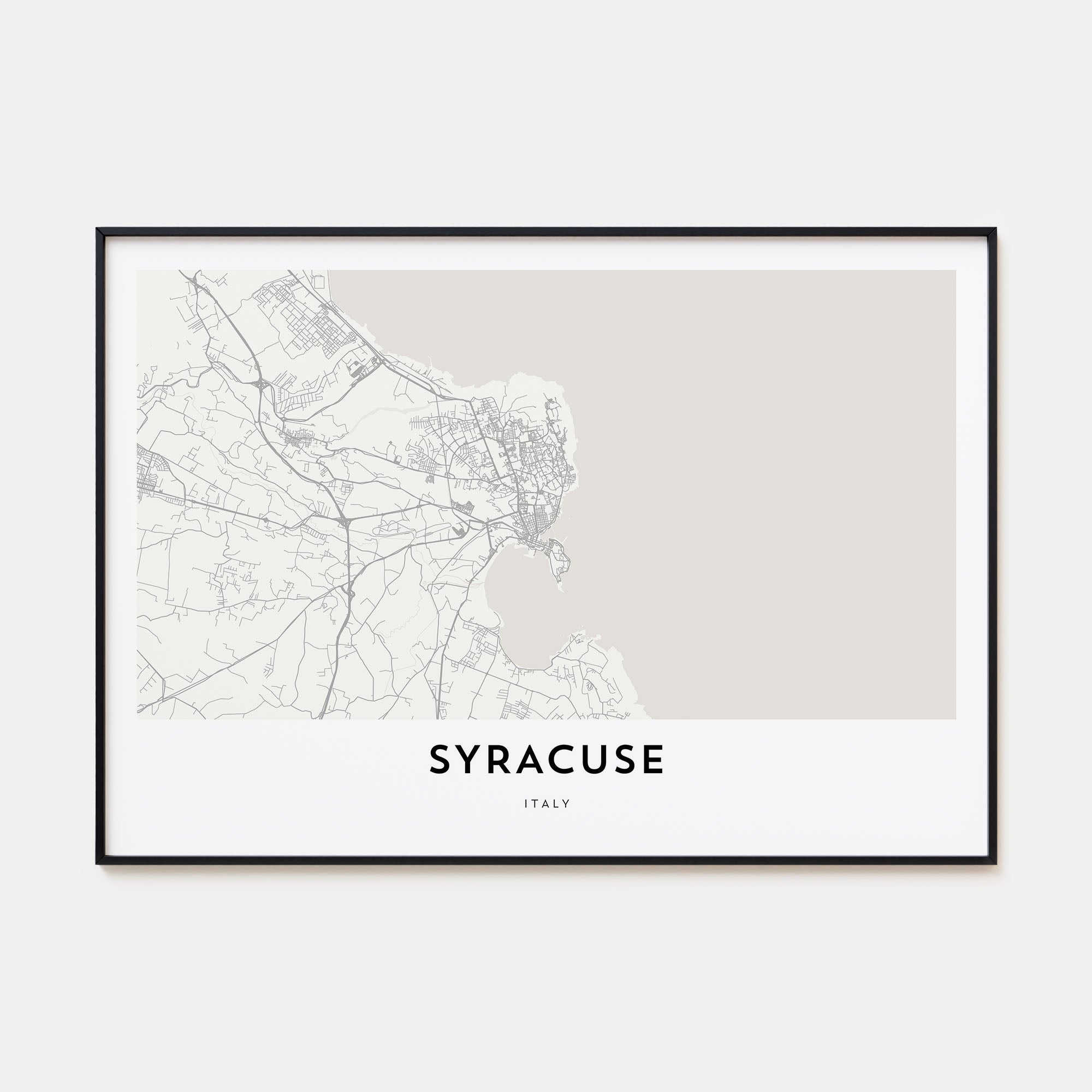 Syracuse, Italy Map Landscape Poster