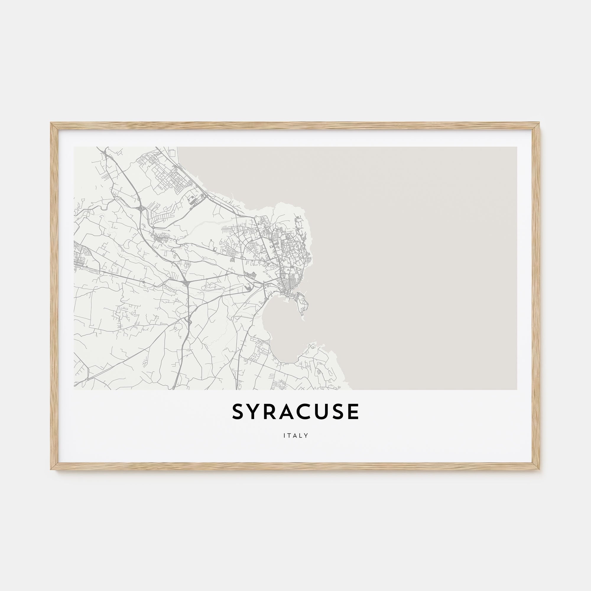 Syracuse, Italy Map Landscape Poster