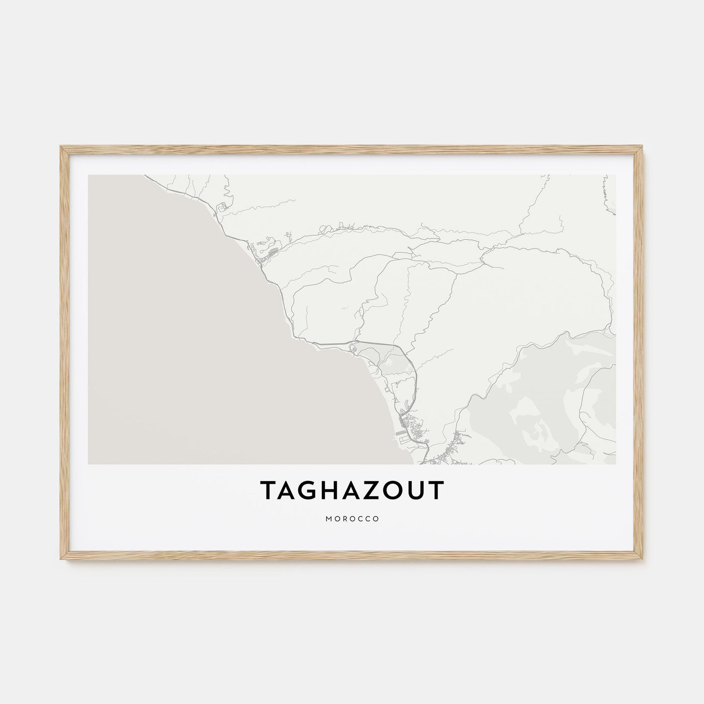 Taghazout Map Landscape Poster