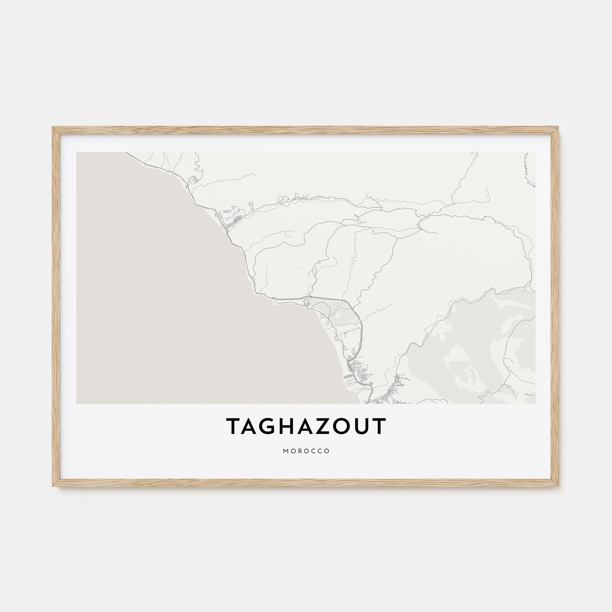 Taghazout Map Landscape Poster