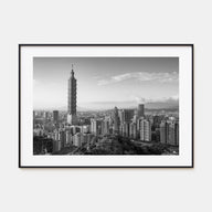 Taipei Landscape B&W Poster