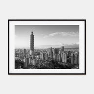 Taipei Landscape B&W Poster