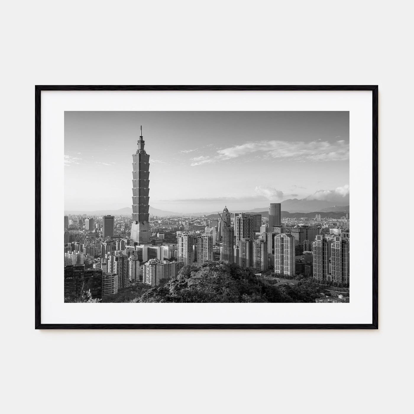 Taipei Landscape B&W Poster