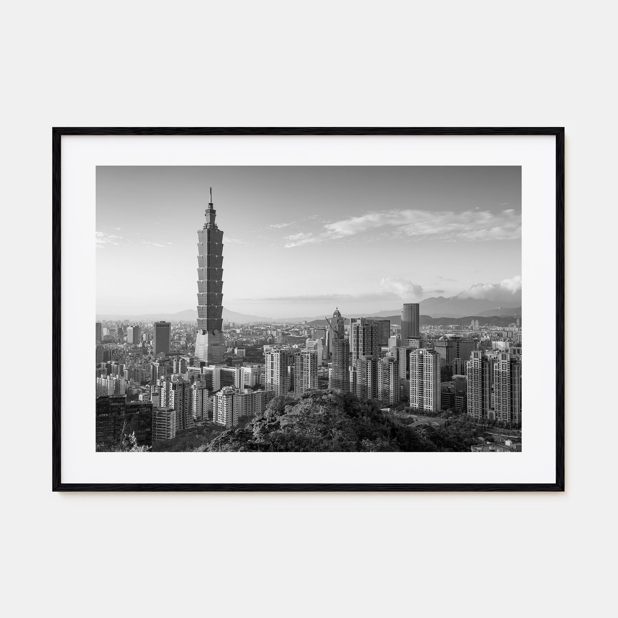 Taipei Landscape B&W Poster