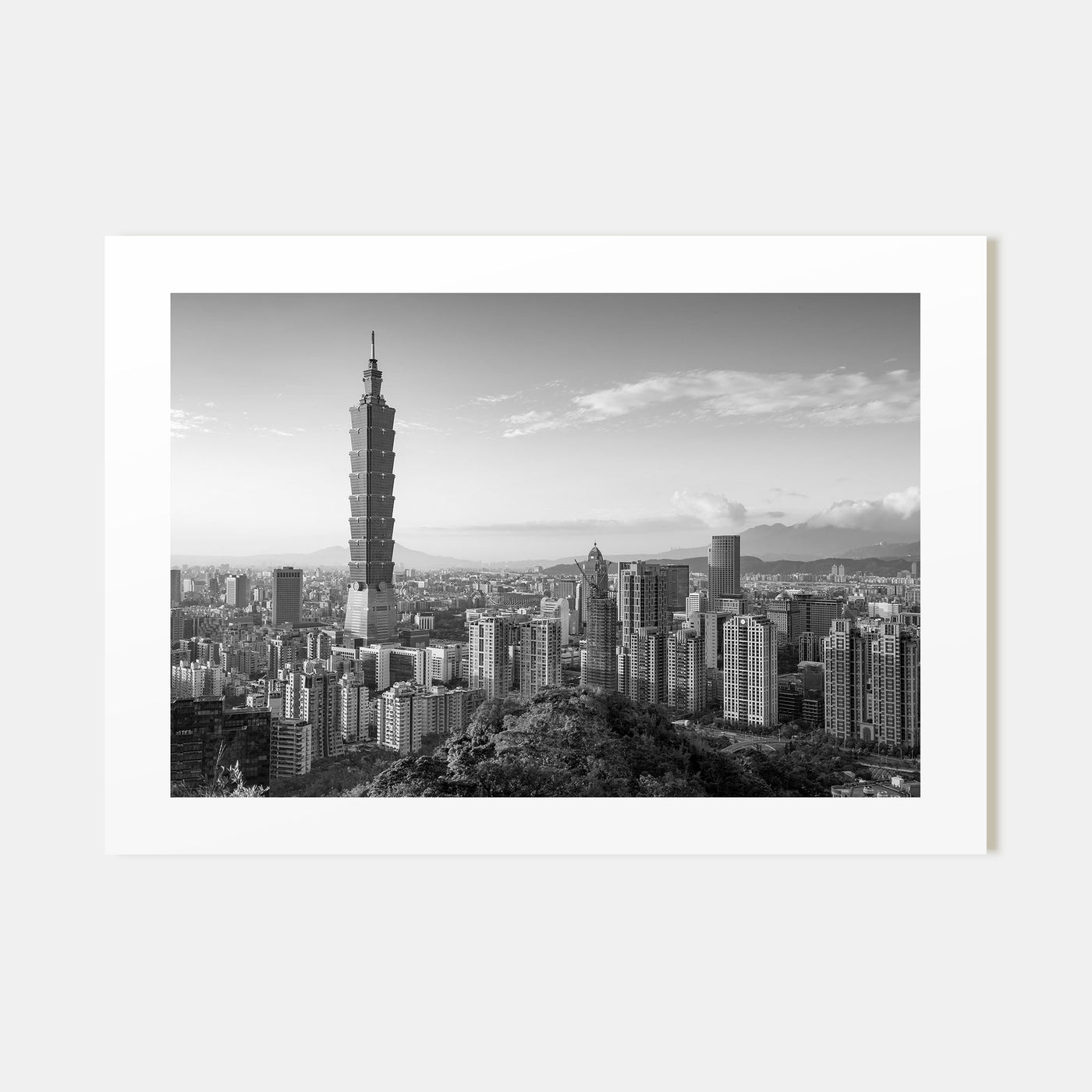 Taipei Landscape B&W Poster