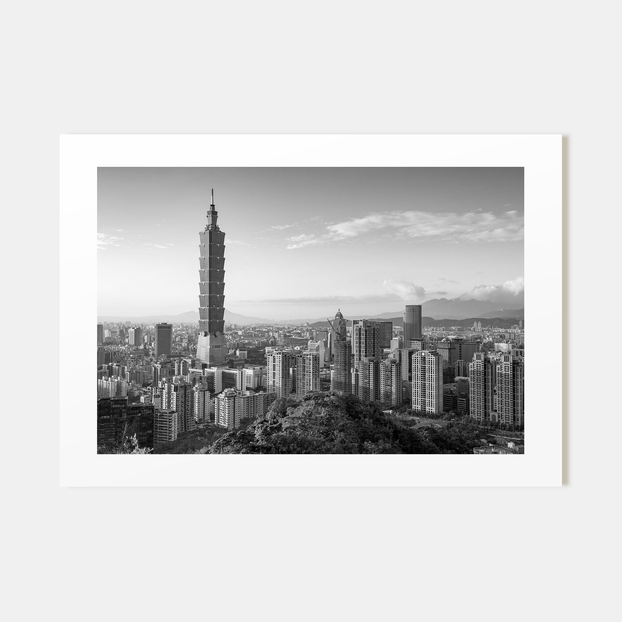 Taipei Landscape B&W Poster