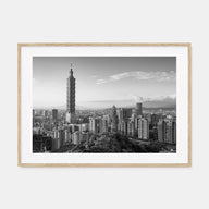 Taipei Landscape B&W Poster