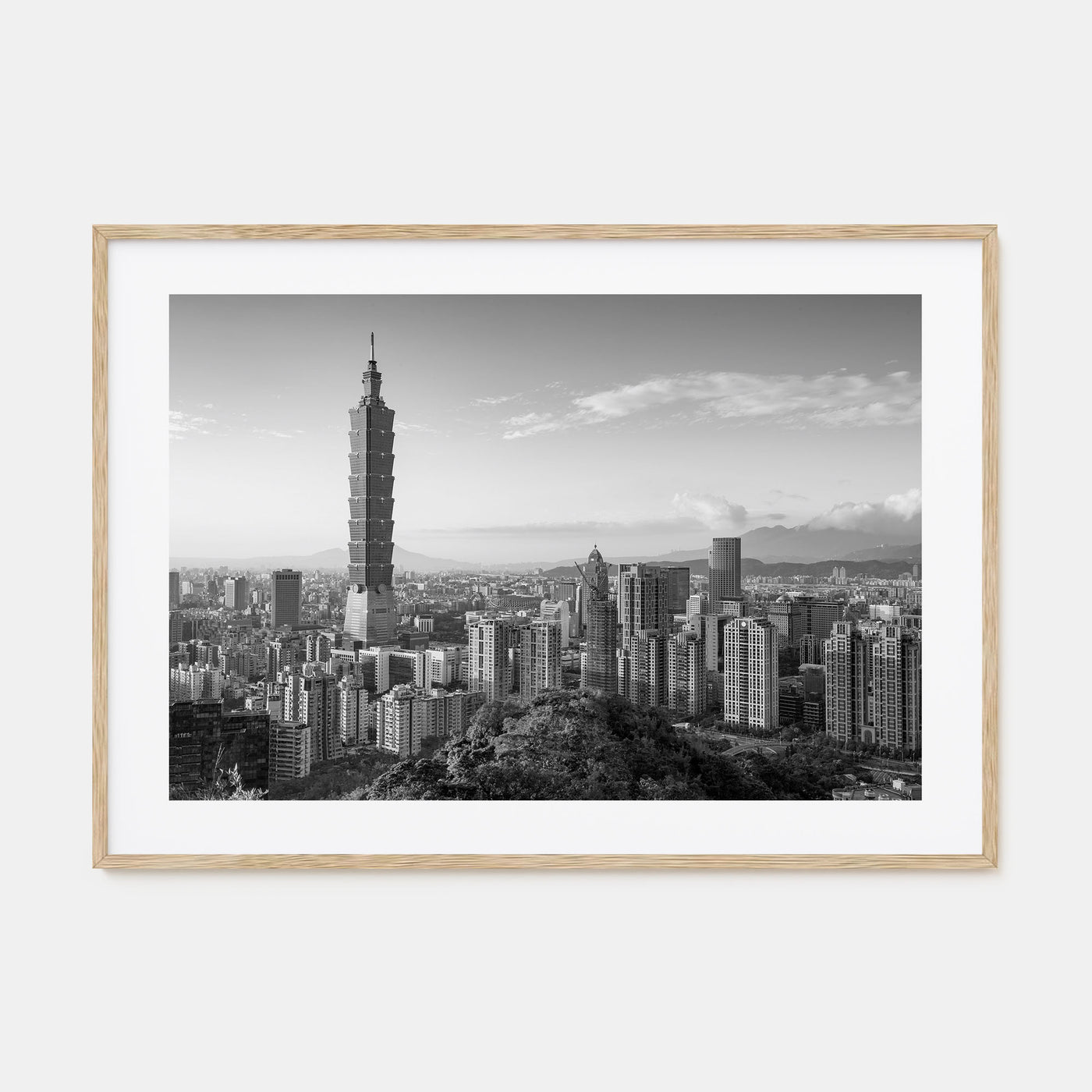 Taipei Landscape B&W Poster