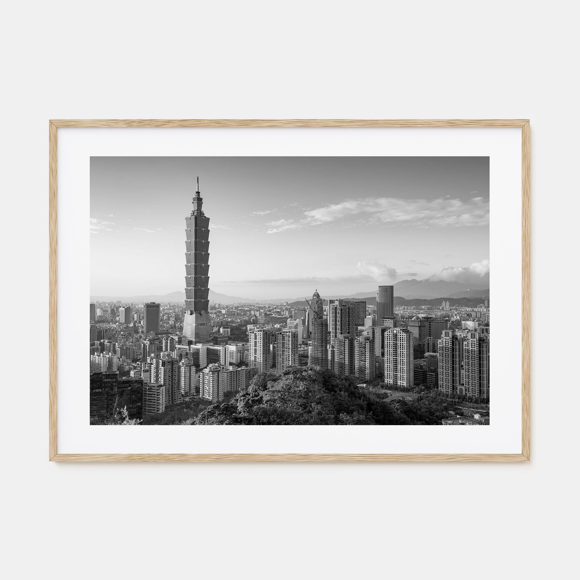 Taipei Landscape B&W Poster