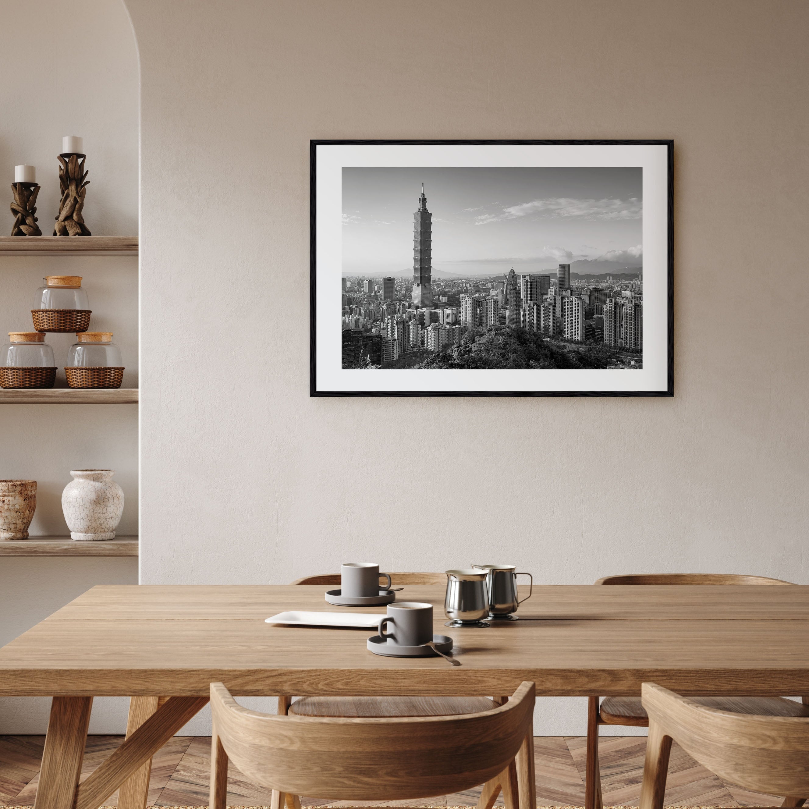 Taipei Landscape B&W Poster