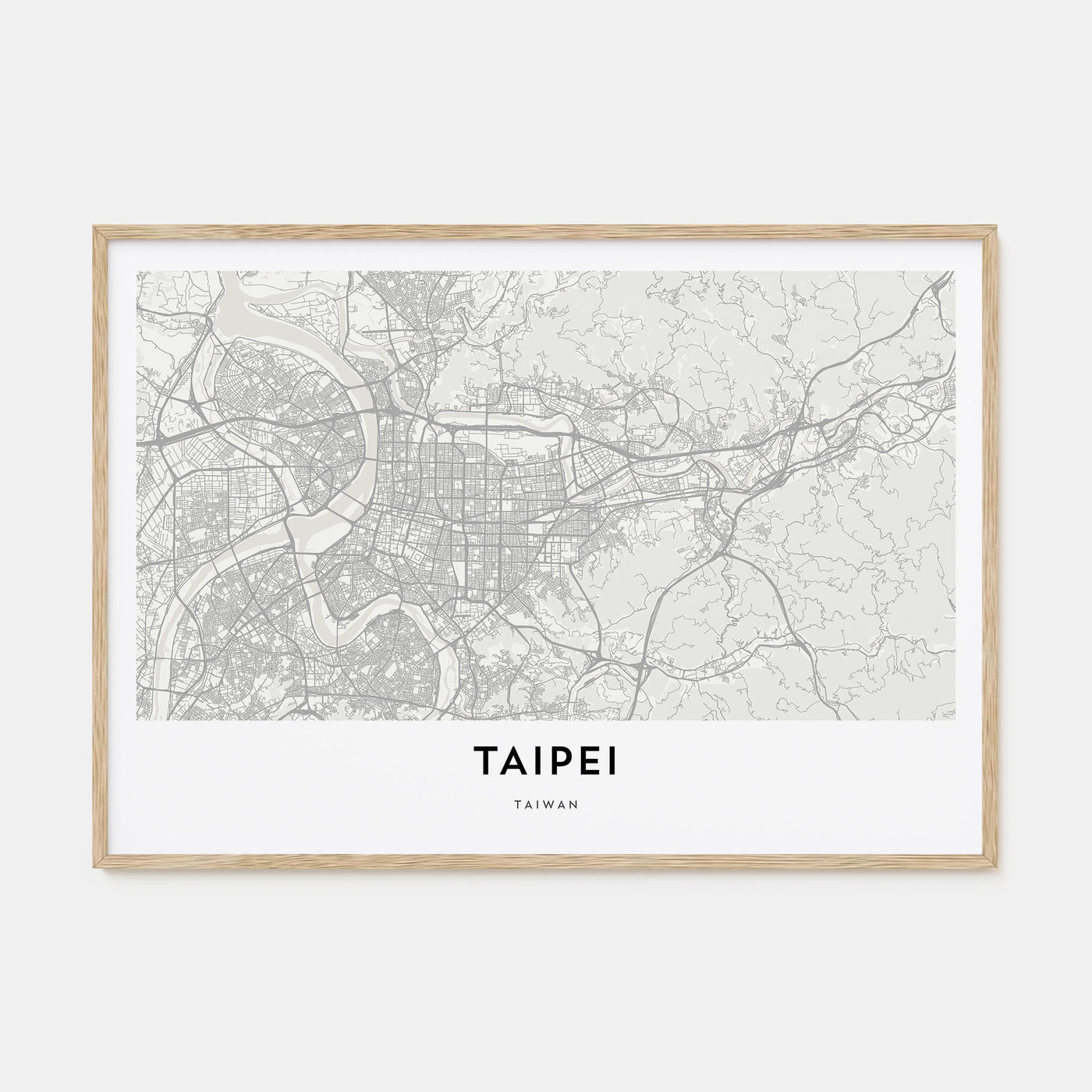 Taipei Map Landscape Poster