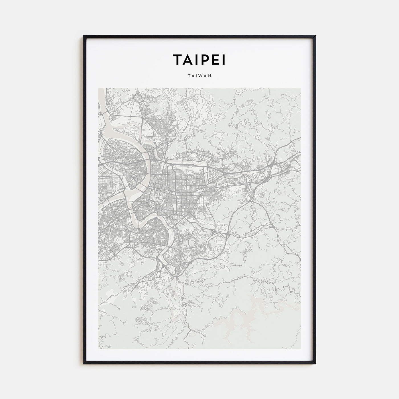 Taipei Map Portrait Poster
