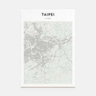 Taipei Map Portrait Poster