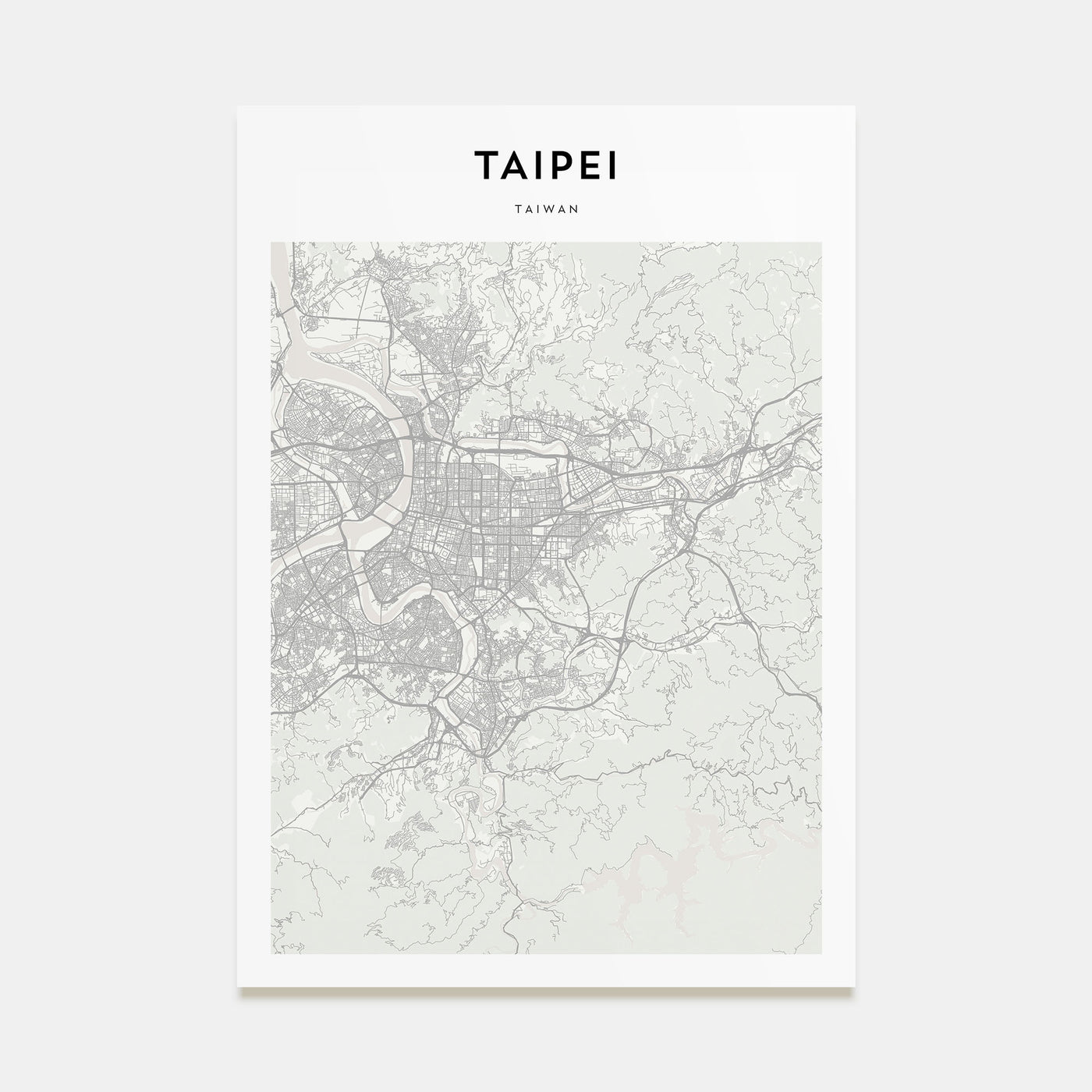 Taipei Map Portrait Poster