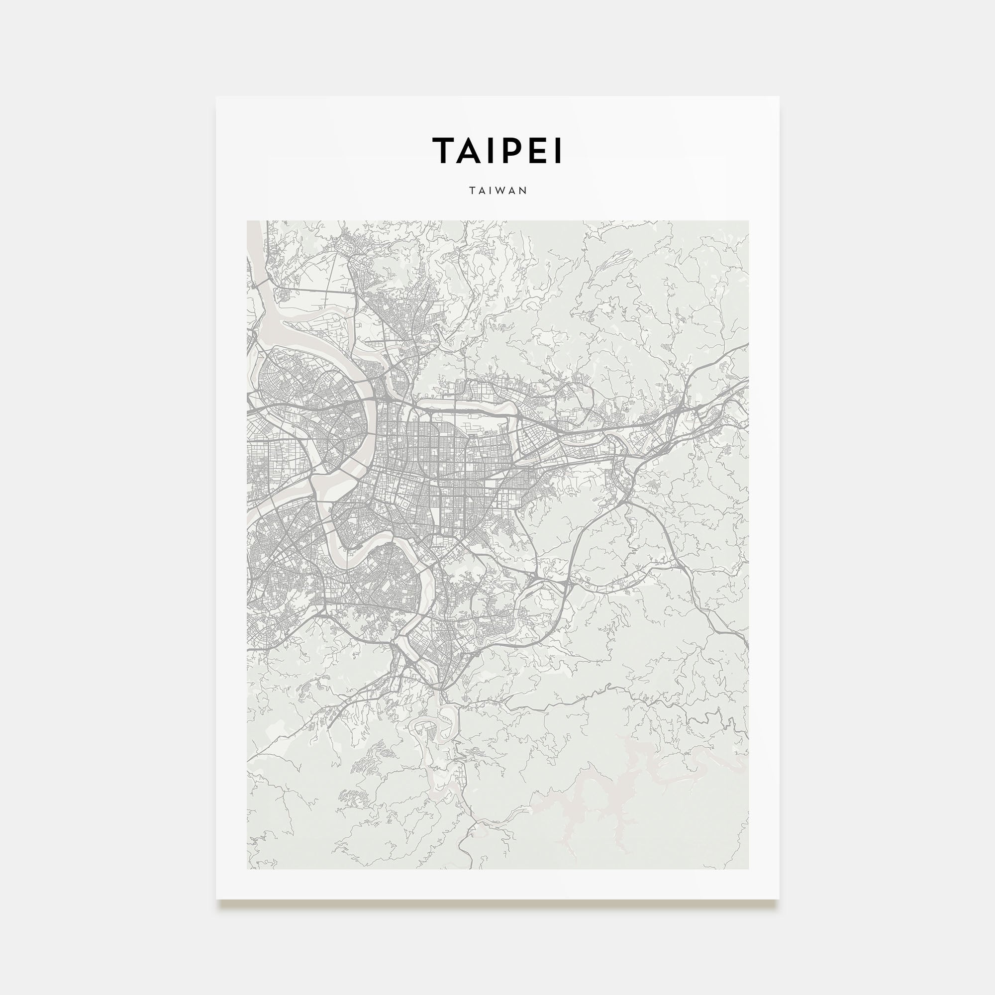 Taipei Map Portrait Poster