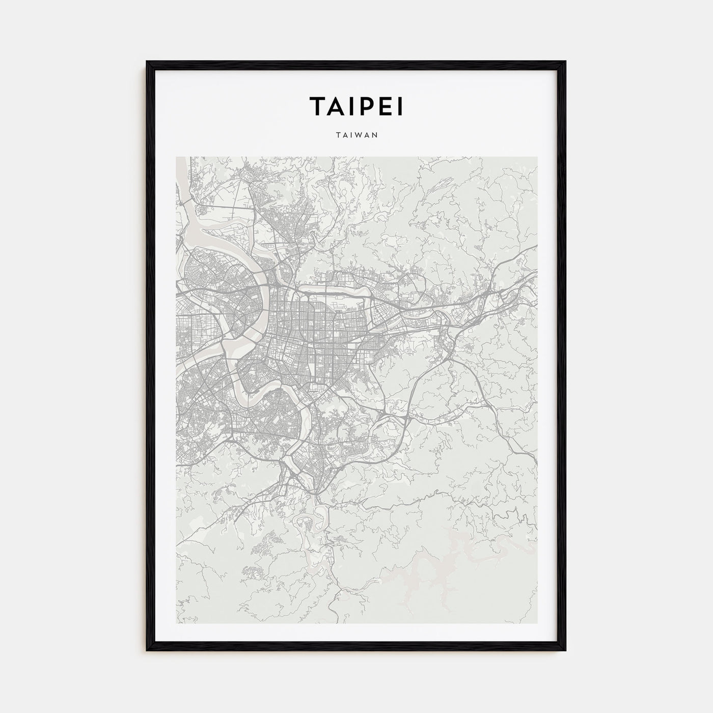 Taipei Map Portrait Poster