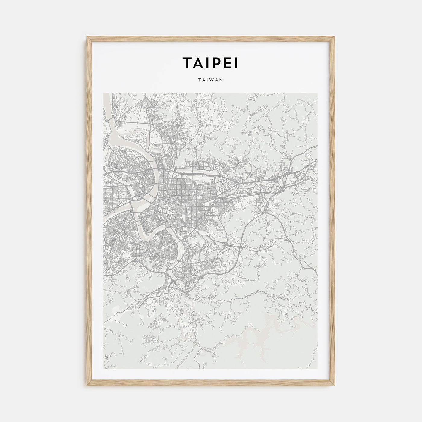 Taipei Map Portrait Poster