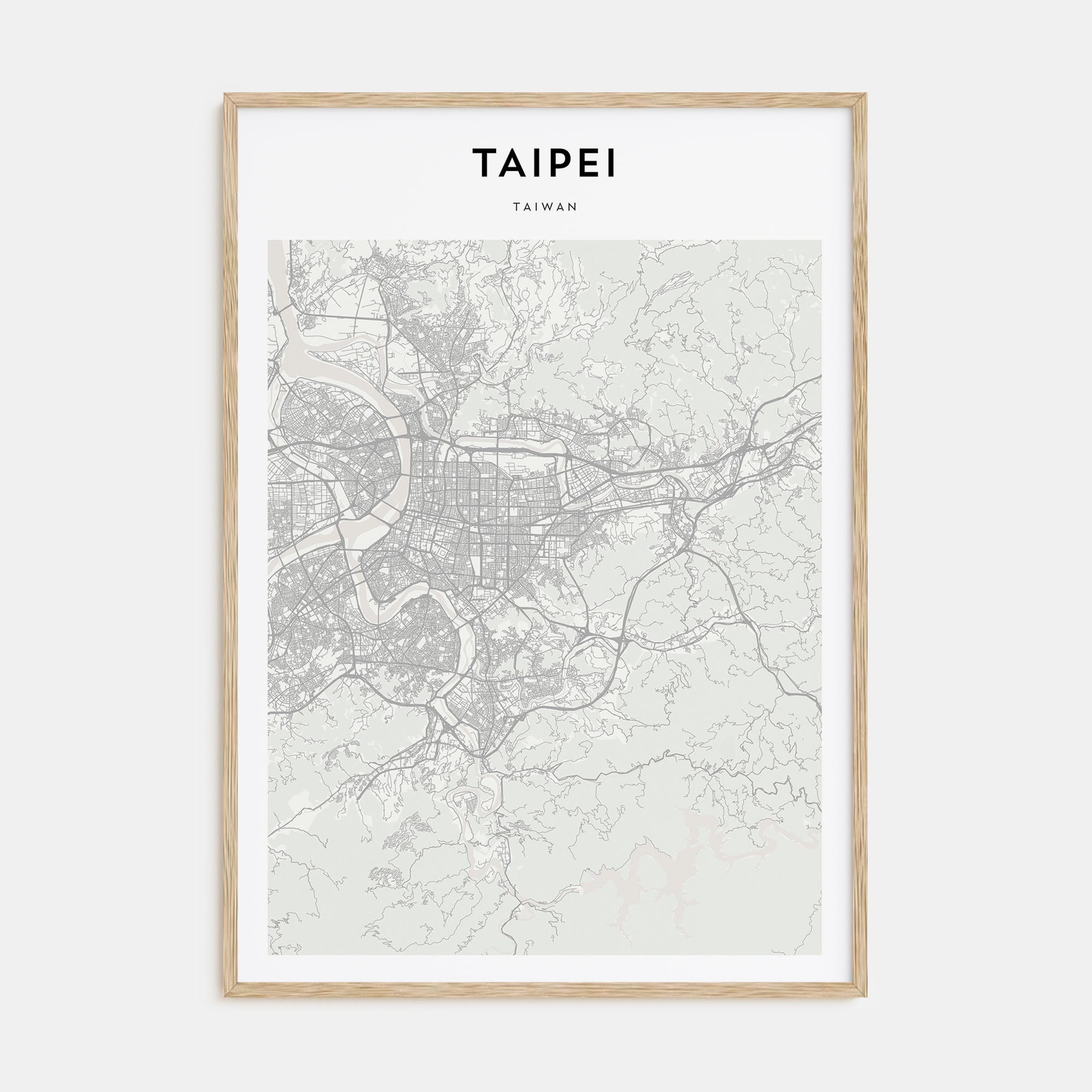 Taipei Map Portrait Poster