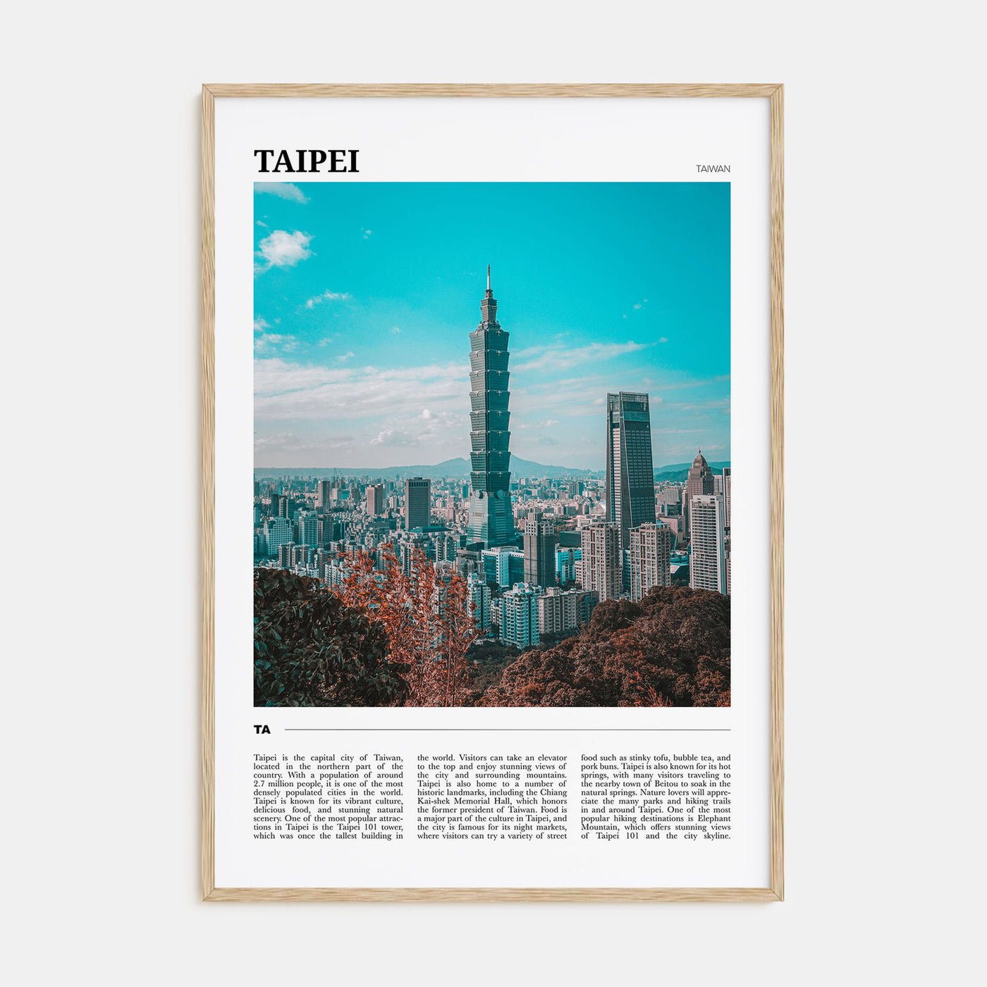 Taipei Travel Color Poster