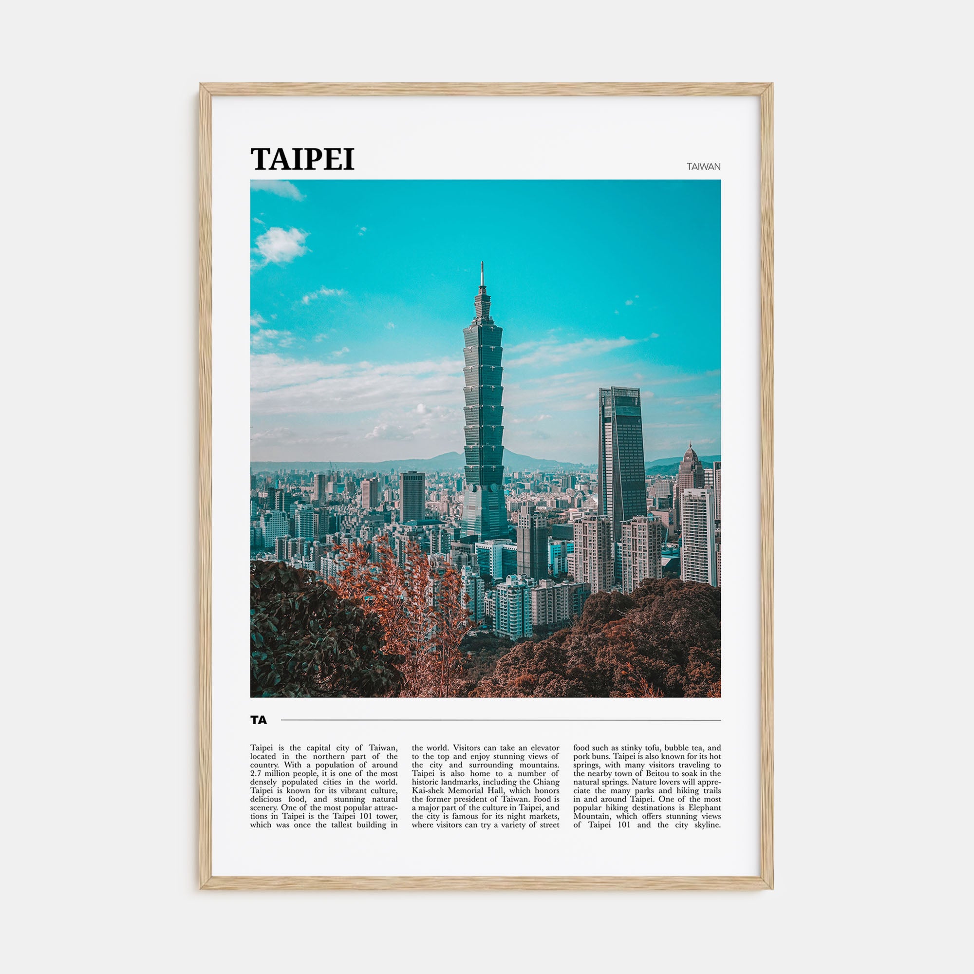 Taipei Travel Color Poster