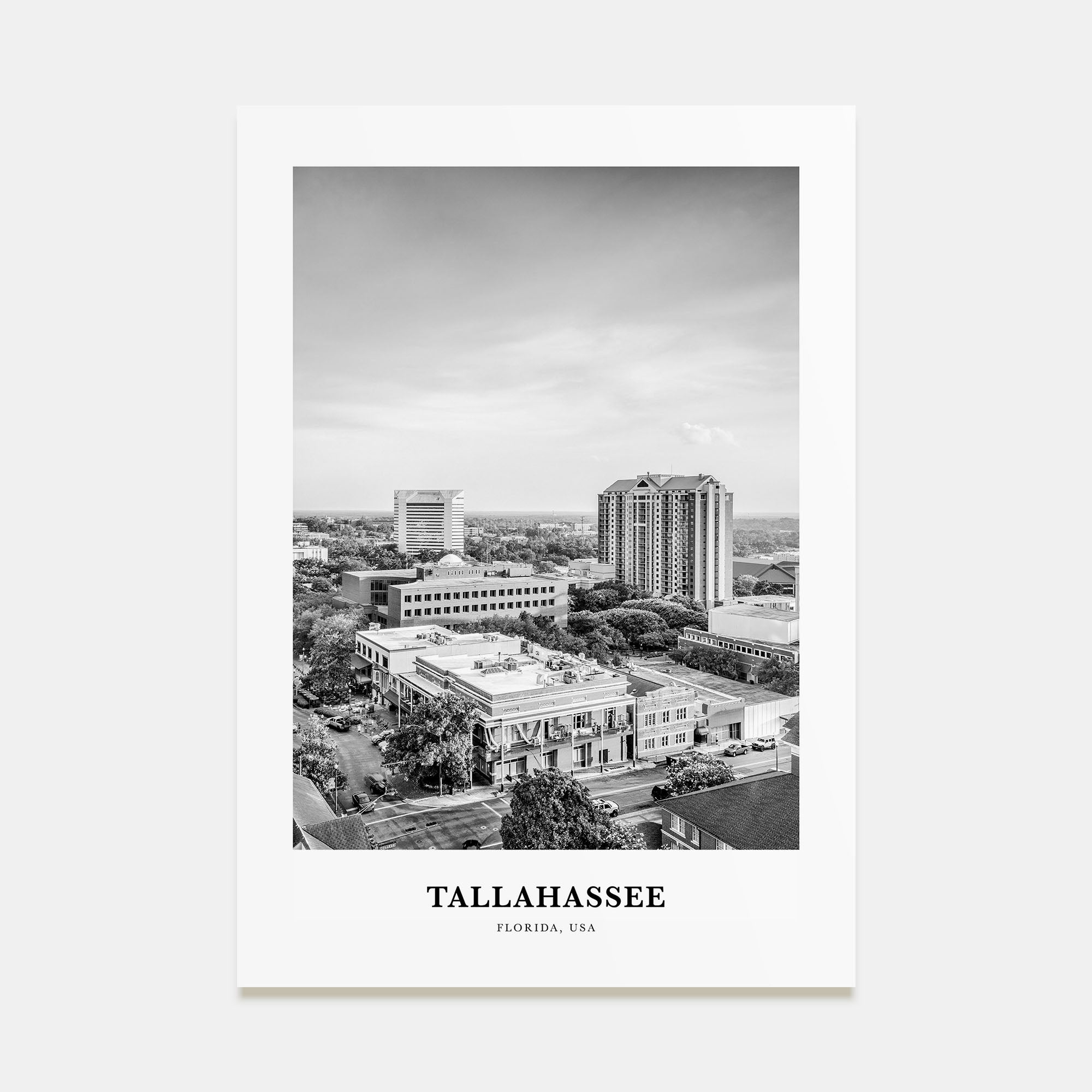 Tallahassee Portrait B&W Poster