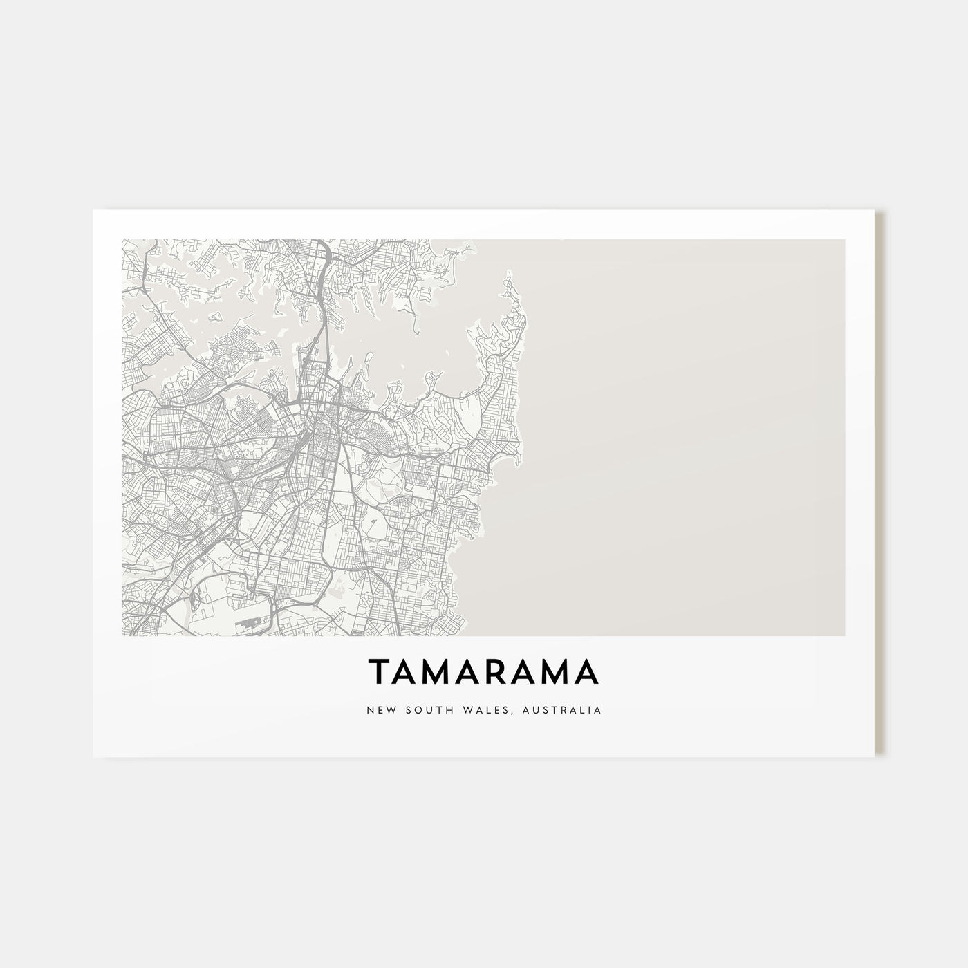 Tamarama Map Landscape Poster