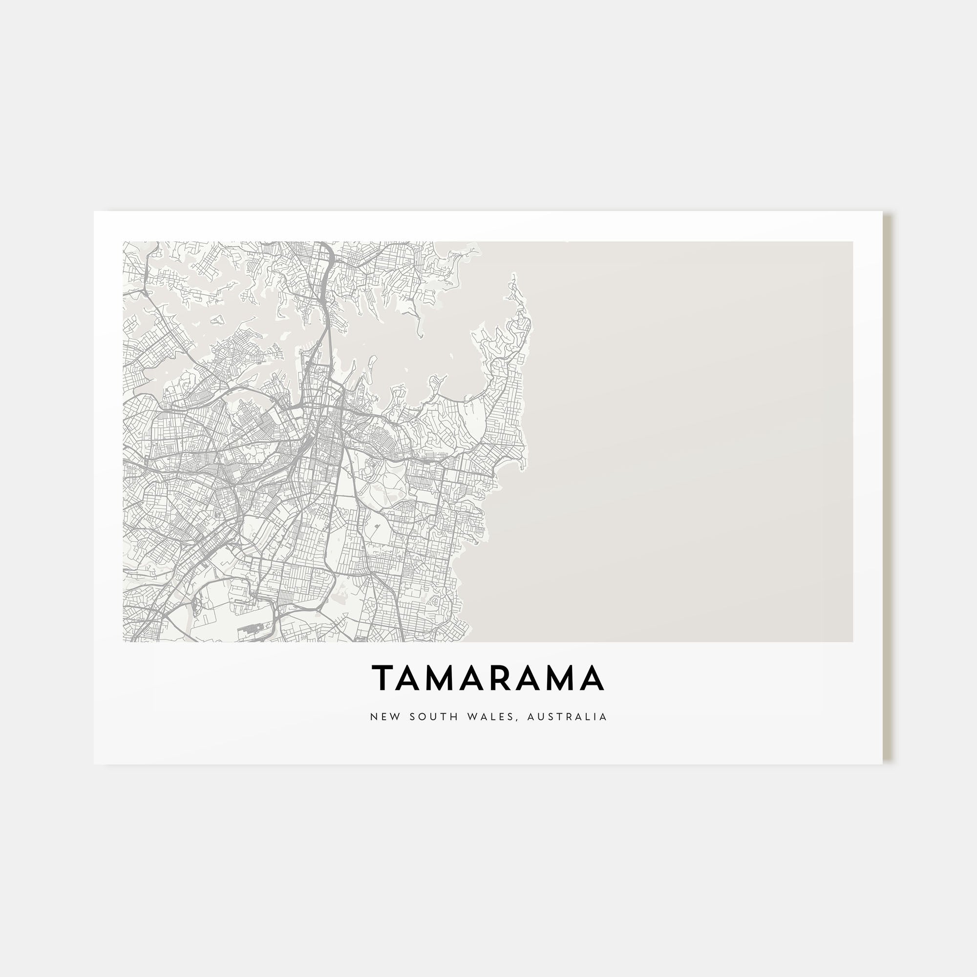 Tamarama Map Landscape Poster