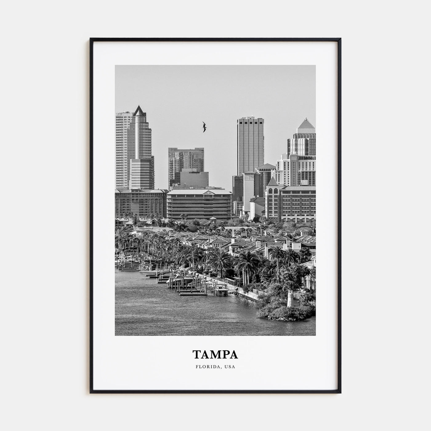 Tampa Portrait B&W No 4 Poster