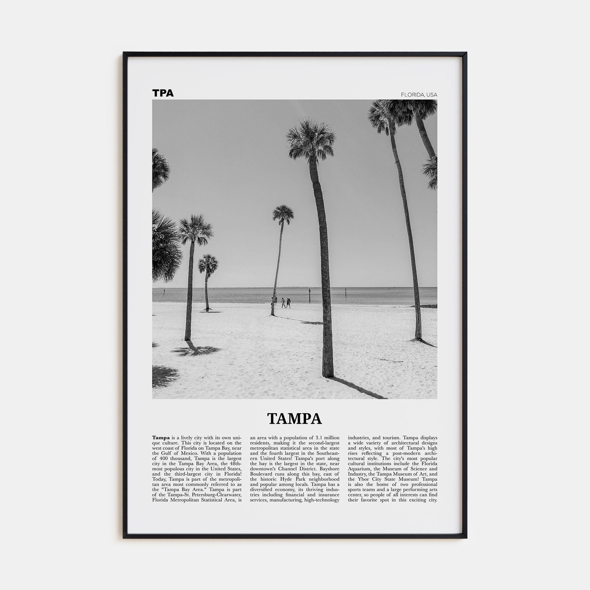 Tampa Travel B&W No 2 Poster