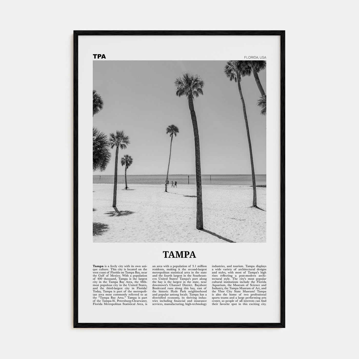 Tampa Travel B&W No 2 Poster
